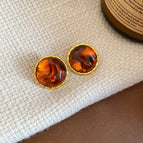 Silver Needle - Gold - Coffee Color - Round Shape