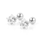 Steel Five-Pointed Star White Zirconium / 0.8*6*6 * 4mm