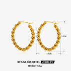 Oval Earrings-Gold