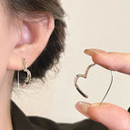 115# smooth irregular love earrings
