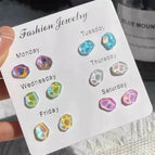 Set of 6 pairs of broken gems