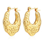 Pattern Hollow Earrings Gold MS-144