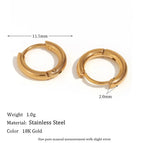 Classic Solid Ear Ring-Gold-12mm
