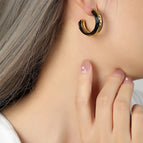 F126-Black Glaze Earrings