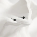 Porcelain Black - One Pair / 4mm