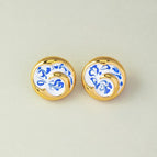 Blue and White Porcelain Ear Clip Style