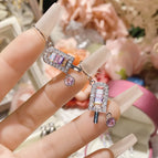 Earrings 0080 White gold color