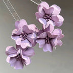 Gorgeous Purple Three-Dimensional Flower Earrings