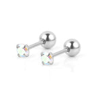 Steel Color round AB White Zirconium / 0.8*6*3 * 4mm