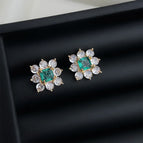 Lake Blue Zircon-Silver Needle