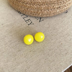 Yellow Bun Bead Earrings