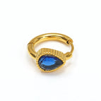 Golden Drop-Shaped Blue Diamond