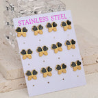 Butterfly Dripping Stud Earrings 76 / Gold / 6 Pairs/Card