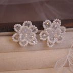 Crystal Flowers Ear Studs