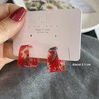 2546 Small Flower Square C Ring Red