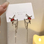 Geometric zircon stud earrings