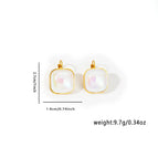 Titanium Steel Square Pearl Earrings