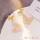 Crystal Butterfly Earrings (S925 Silver Needle) Pair