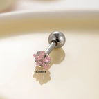 Silver / 2# Pink 4mm