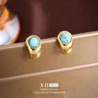 54 # C-shaped Earrings (real Gold Plating)