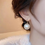 142#White high gloss pearl ear hook 20mm