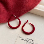 Burgundy Earrings - Diameter 3cm