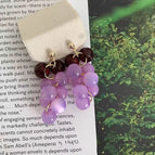 purple and light purple grape earrings