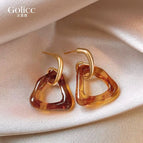 8# Caramel Amber Triangle Earrings