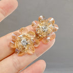 Style Elegant Diamond-Studded Flower Earrings 2