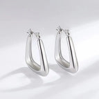 Triangle Hollow Earrings Steel Color MS-006