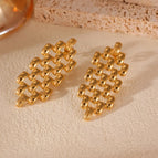 Chain Woven Diamond Shaped Earrings