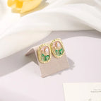 Silver Needle-Oil-Spot Glaze Flowers Earrings (Style 4)