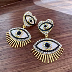 2503327 Sparkling Diamond Big Eye Earrings (S925 Silver Needle)