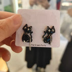 Black Cat Ear Studs