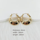 7.8mm*28mm / Gold / 1 Pair/Package