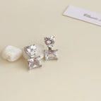 silver zircon love-plated white k