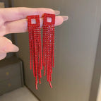 47# Silver Needle-Red-Diamond Tassel