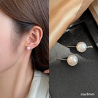 11#8mm-Pearl Stud Earrings