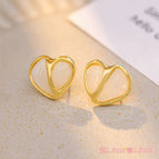 White Heart-shaped Earrings (S925 Silver Needle) Pair