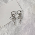 Diamond snake earrings