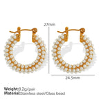 Eh526 Gold White Pearl Earrings