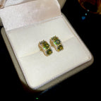 60# Silver Needle-Gold/1.3*1.1cm-Green (Real Gold Plating)