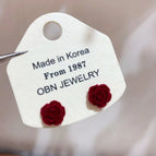 Small Rose Flower Earrings