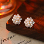 【Hot Sale Classic All-Match】EH-1569 Popcorn Pearl Stud Earrings【Real Gold Plating Thickened Sapphire】