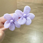 Fresh and Simple Fabric Flower Earrings
