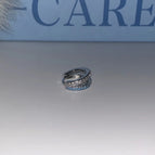 A897 Double-Layer Blue Diamond Ear Ring Single
