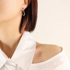 F616-Steel Peach Heart Earrings