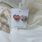 652 Colorful Love Heart Earrings