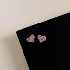 Sweet Loving Heart Zircon-E0199 Silver Needle