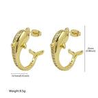 Gold dolphin earrings